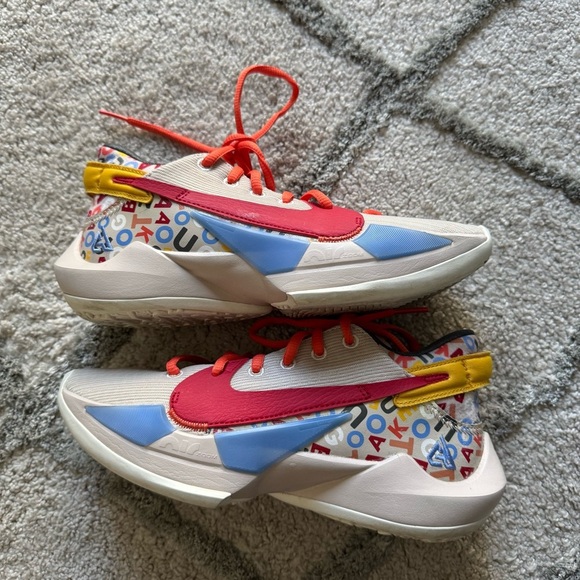 NIKE FREAK 2 MVP ALPHABET Sneakers air zoom shoes white orange YOUTH 5 - Picture 2 of 12